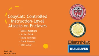 CopyCat: Controlled  Instruction-Level  Attacks on Enclaves  Daniel Moghimi  Jo Van Bulck
