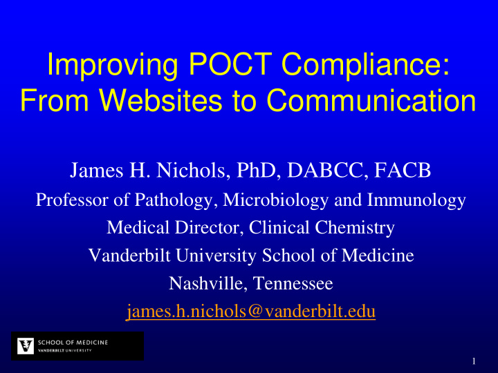 improving poct compliance from websites to communication