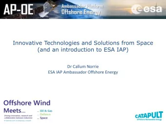 AP-UK  PURPOSE OF ESA  To provide for and promote, for exclusively  peaceful purposes,