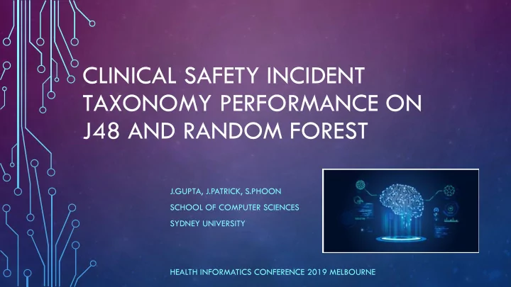 clinical safety incident