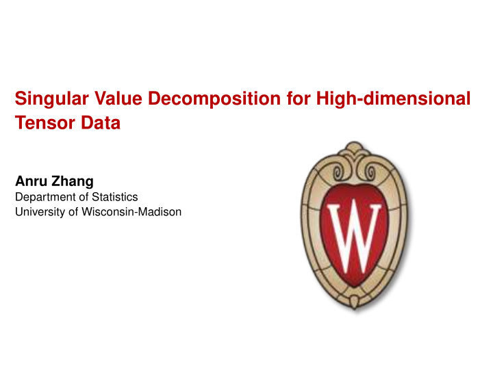 singular value decomposition for high dimensional tensor