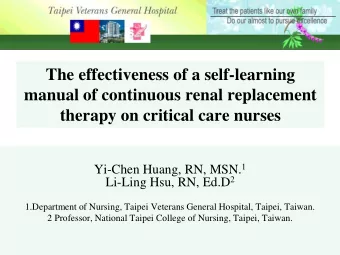 The effectiveness of a self-learning  manual of continuous renal replacement  therapy on critical