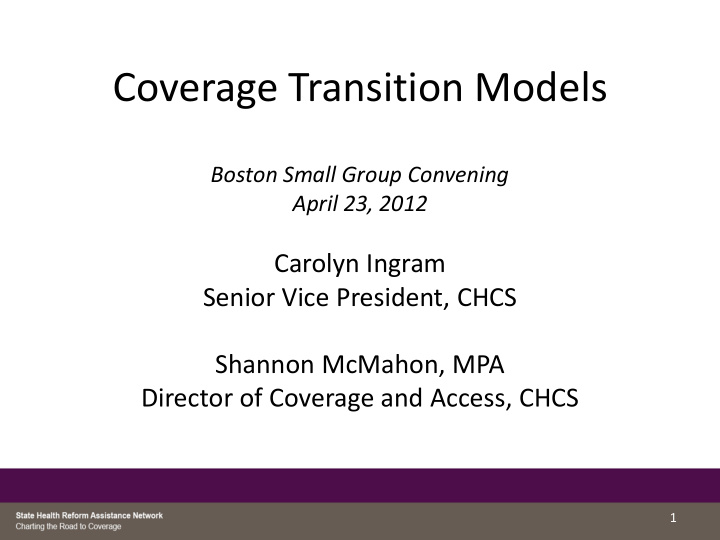 coverage transition models