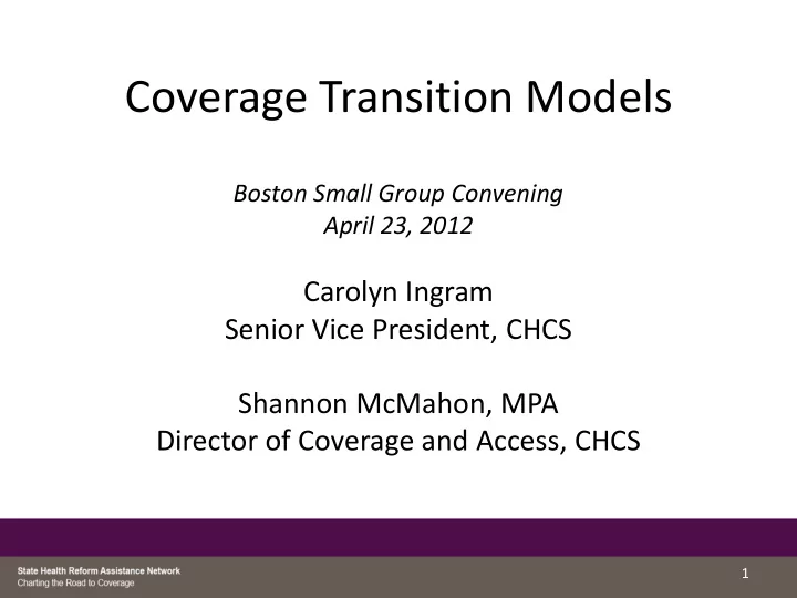 coverage transition models