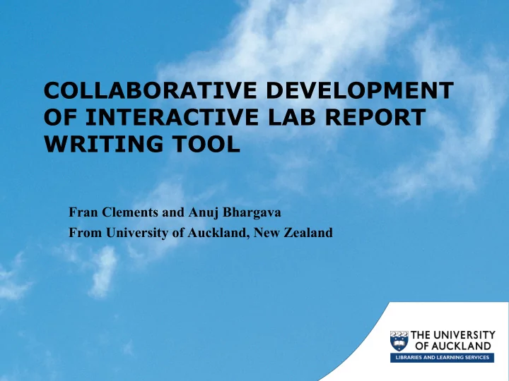 collaborative development of interactive lab report