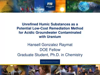 Hansell Gonzalez Raymat  DOE Fellow  Graduate Student, Ph.D. in Chemistry  Background  Advancing