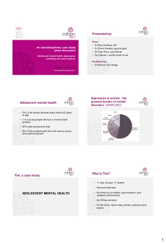 1  Tim..  Tim: the GPs perspective  Tim thinks Mo is a nag  Engagement  Some tension