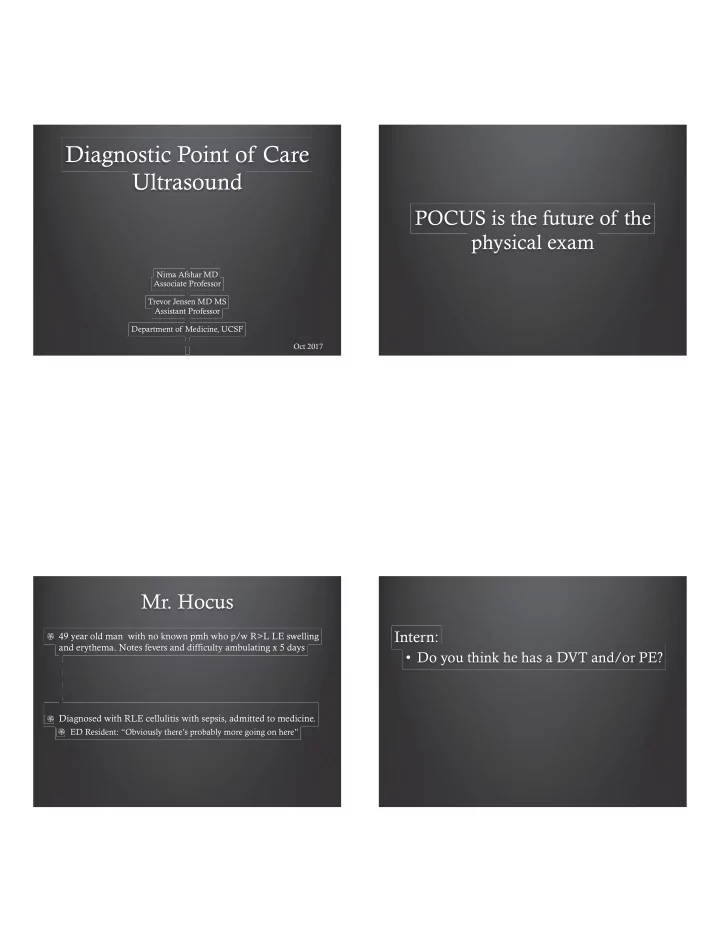 diagnostic point of care ultrasound