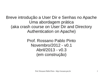 Breve introduo a User Dir e Senhas no Apache  Uma abordagem prtica  (aka crash course on User