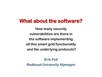 Wh  What  t abou  out  t th  the  e sof  oftw  twar  are?  e?  How many security  vulnerabilities