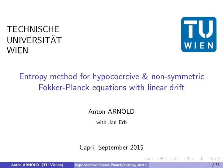 technische universit at wien entropy method for