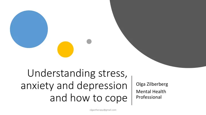 understanding stress anxiety and depression