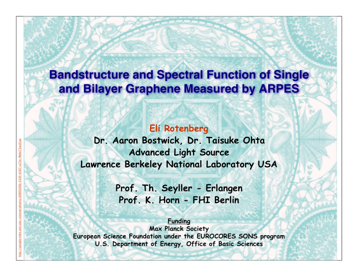 bandstructure and spectral function of single and bilayer