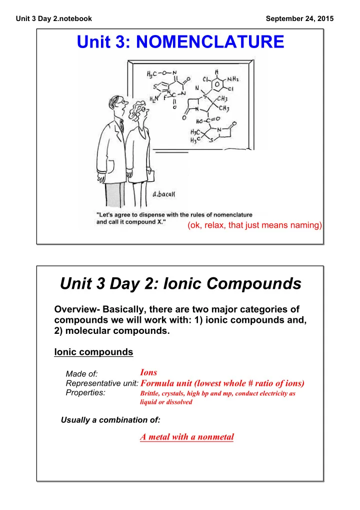 unit 3 nomenclature