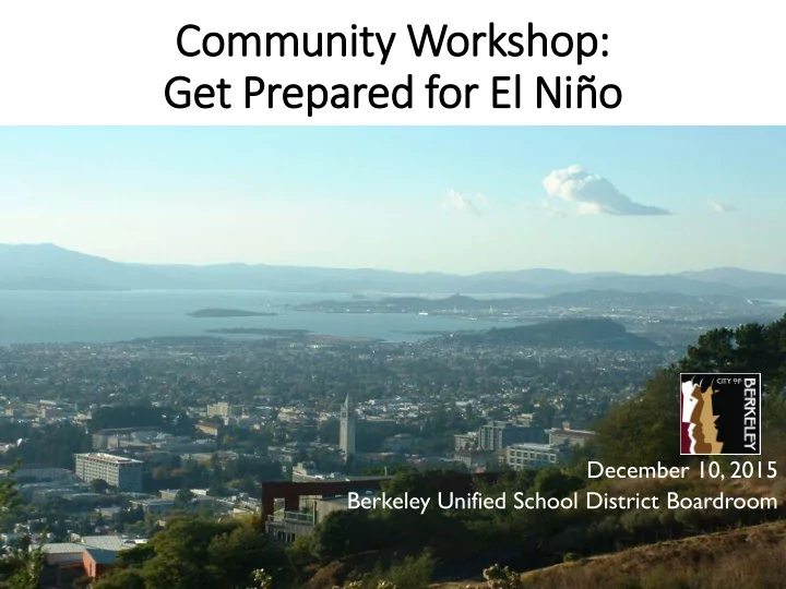 get prepared for el ni o