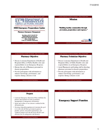 Mission  Mission  Building healthy communities through  Building healthy communities through