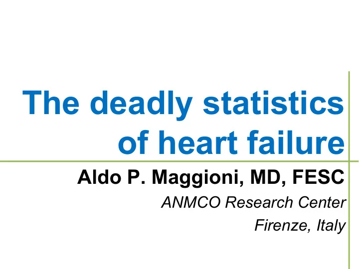 the deadly statistics of heart failure
