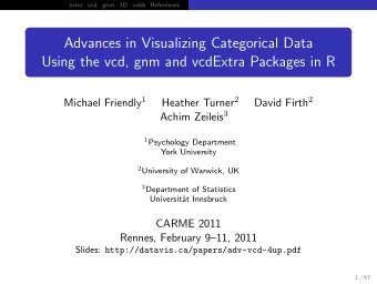 Advances in Visualizing Categorical Data  Using the vcd, gnm and vcdExtra Packages in R Michael