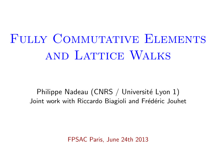 fully commutative elements and lattice walks