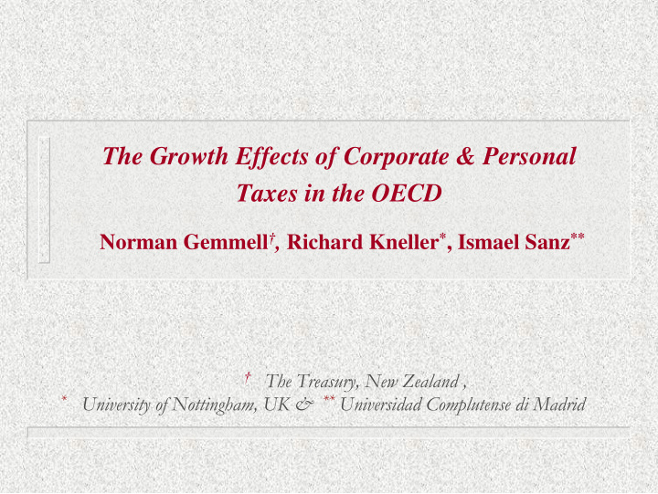 the growth effects of corporate personal taxes in the oecd