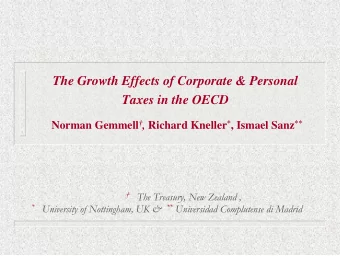 The Growth Effects of Corporate &amp; Personal  Taxes in the OECD Norman Gemmell  , Richard