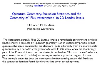 Quantum Geometry, Exclusion Statistics, and the  Geometry of Flux Attachment in 2D Landau