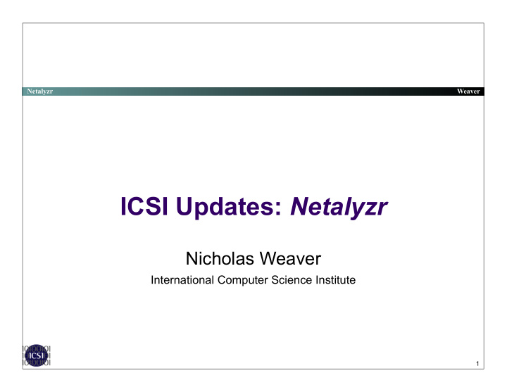 icsi updates netalyzr