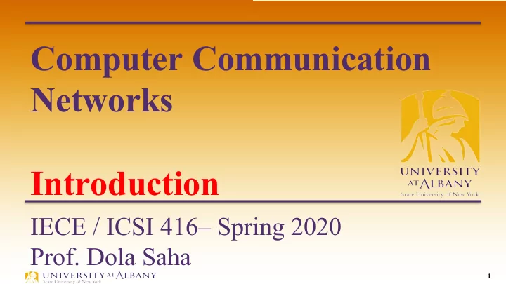 computer communication networks introduction