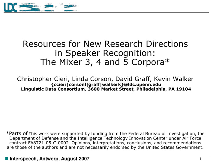 resources for new research directions