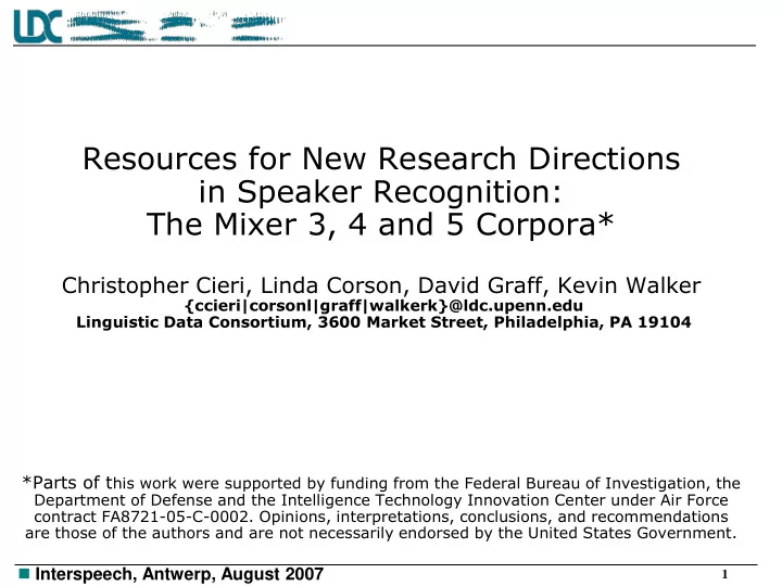resources for new research directions