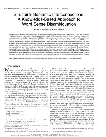 W  The SensEval workshop series are specifically dedicated ORD sense disambiguation (WSD) is