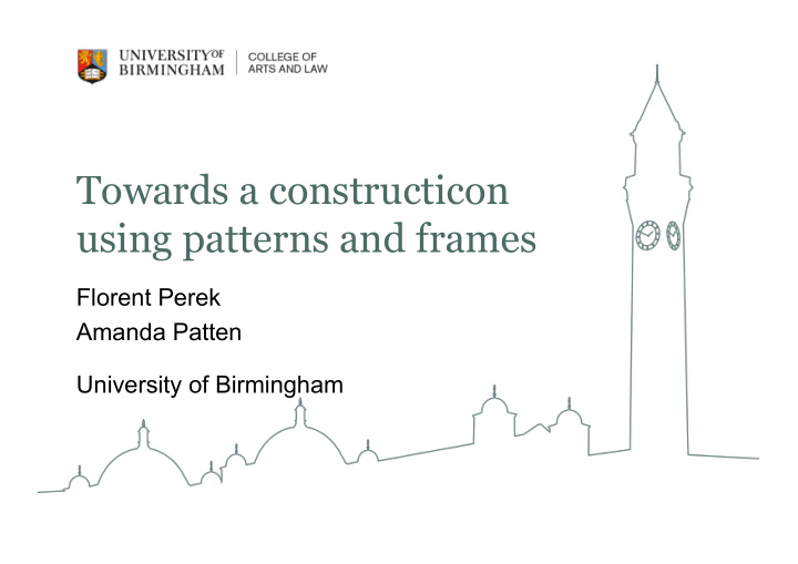 towards a constructicon using patterns and frames