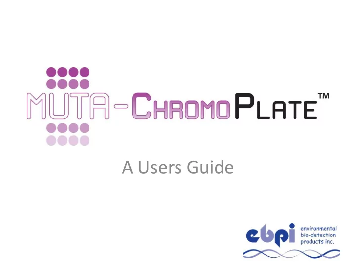 a users guide kit components and reagents basic kit
