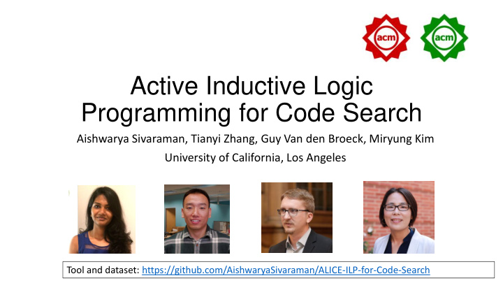 active inductive logic programming for code search