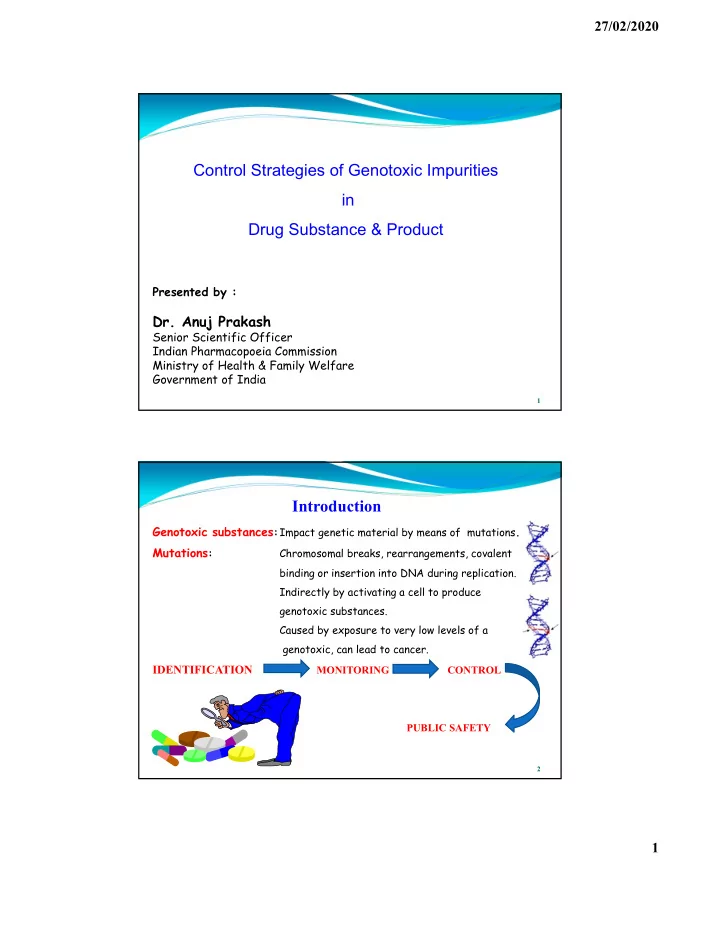control strategies of genotoxic impurities in drug