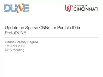 Update on Sparse CNNs for Particle ID in  ProtoDUNE Carlos Sarasty Segura 1st April 2020  DRA