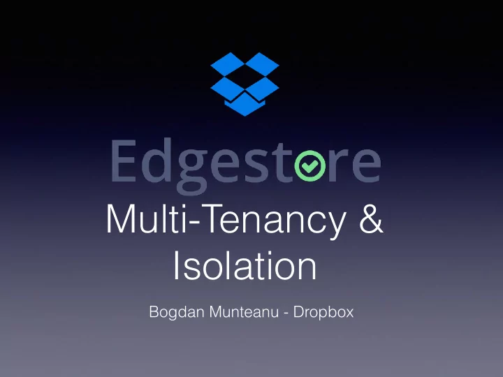 multi tenancy isolation