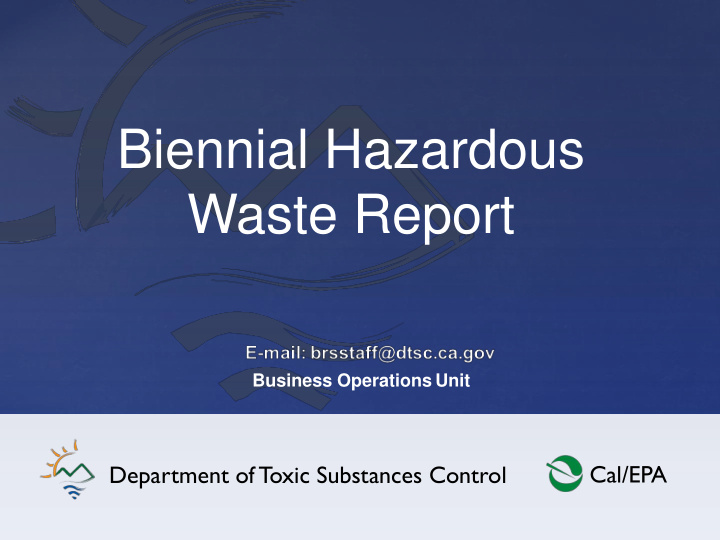 biennial hazardous waste report