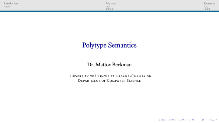polytype semantics