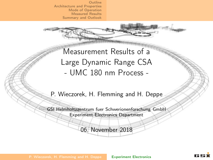 measurement results of a large dynamic range csa umc 180