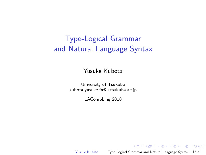 type logical grammar and natural language syntax
