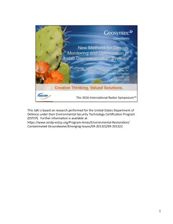 This talk is based on research performed for the United States Department of  Defence under their