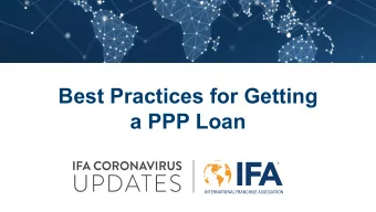 Best Practices for Getting  a PPP Loan  Speakers Dan Martini , VP Congressional Relations &amp;