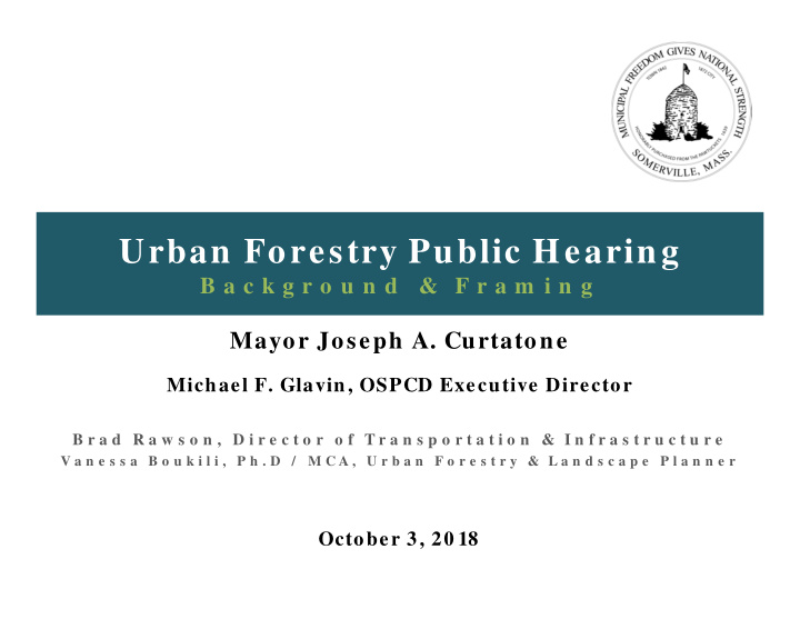 urban forestry public hearing