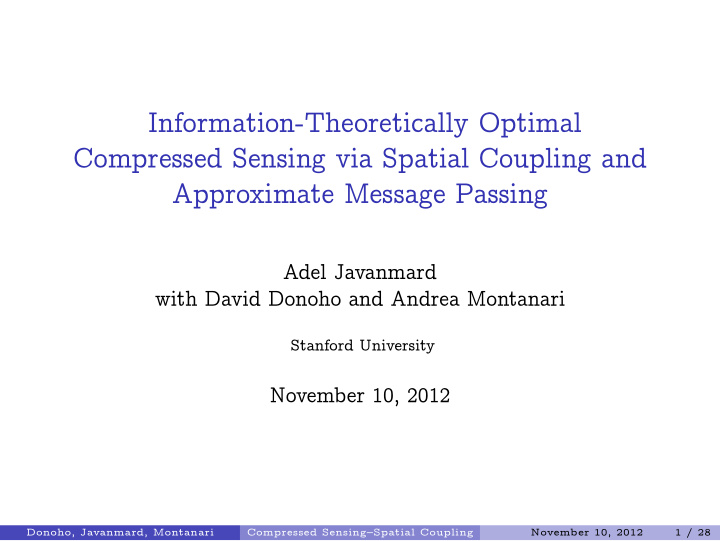 information theoretically optimal compressed sensing via