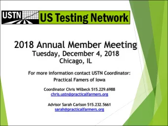 2018 Annual Member Meeting  Tuesday, December 4, 2018  Chicago, IL  For more information contact