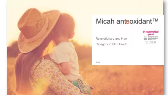 Revolutionary and New  Category in Skin Health  2019  Micah Chemistry  ante  ante- a prefix