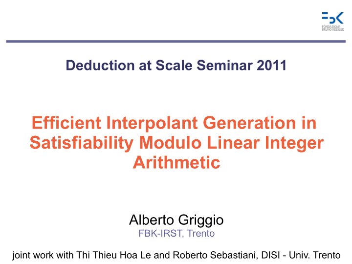 efficient interpolant generation in satisfiability modulo