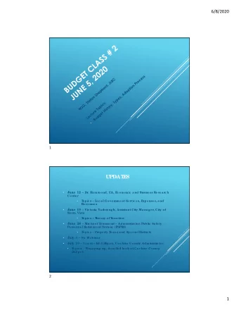 UPDAT  E  S June  12  Dr  . Ha mmond, UA, E  c onomic  a nd Busine ss Re se a r  c h    Ce