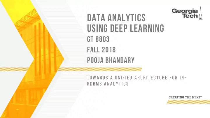 data analytics using deep learning